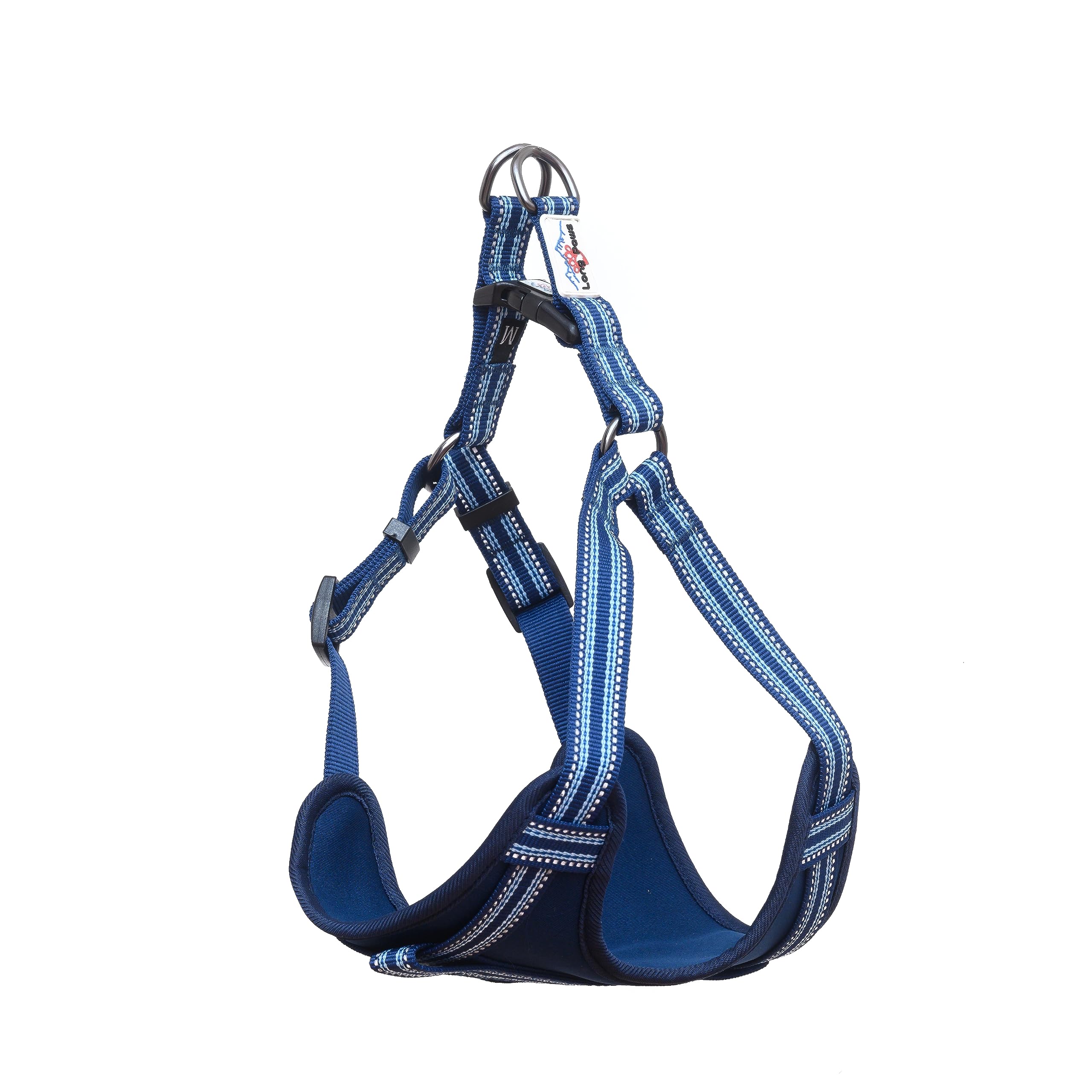 Long Paws Reflective Blue Padded Step-In Dog Harness | Walking & Hiking Harness For Dogs (Extra Small XS | Navy Blue)