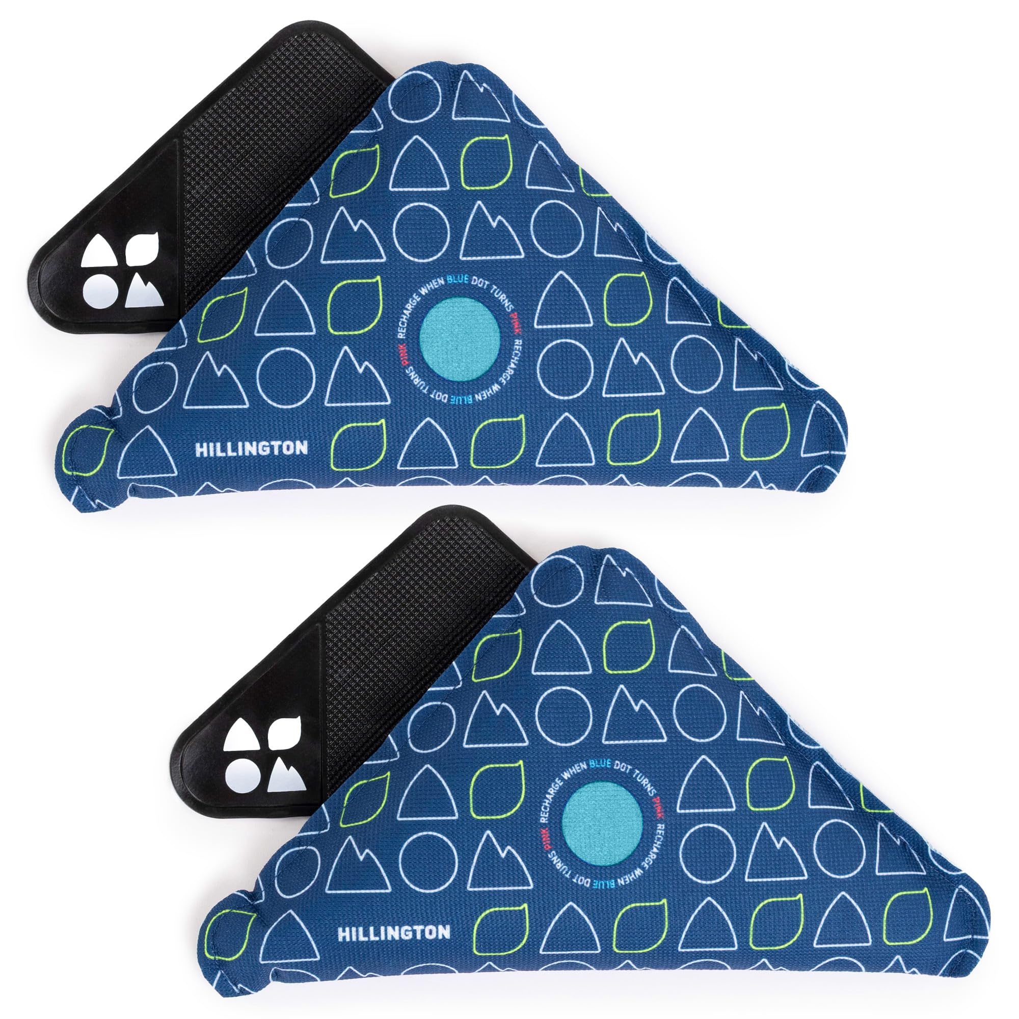 Hillington Reusable Triangle Car Dehumidifier Bags 450g, 2-Pack – Moisture & Condensation Absorbers with Sticky Pads, Microwave Rechargeable for Cars, Vans & Caravans