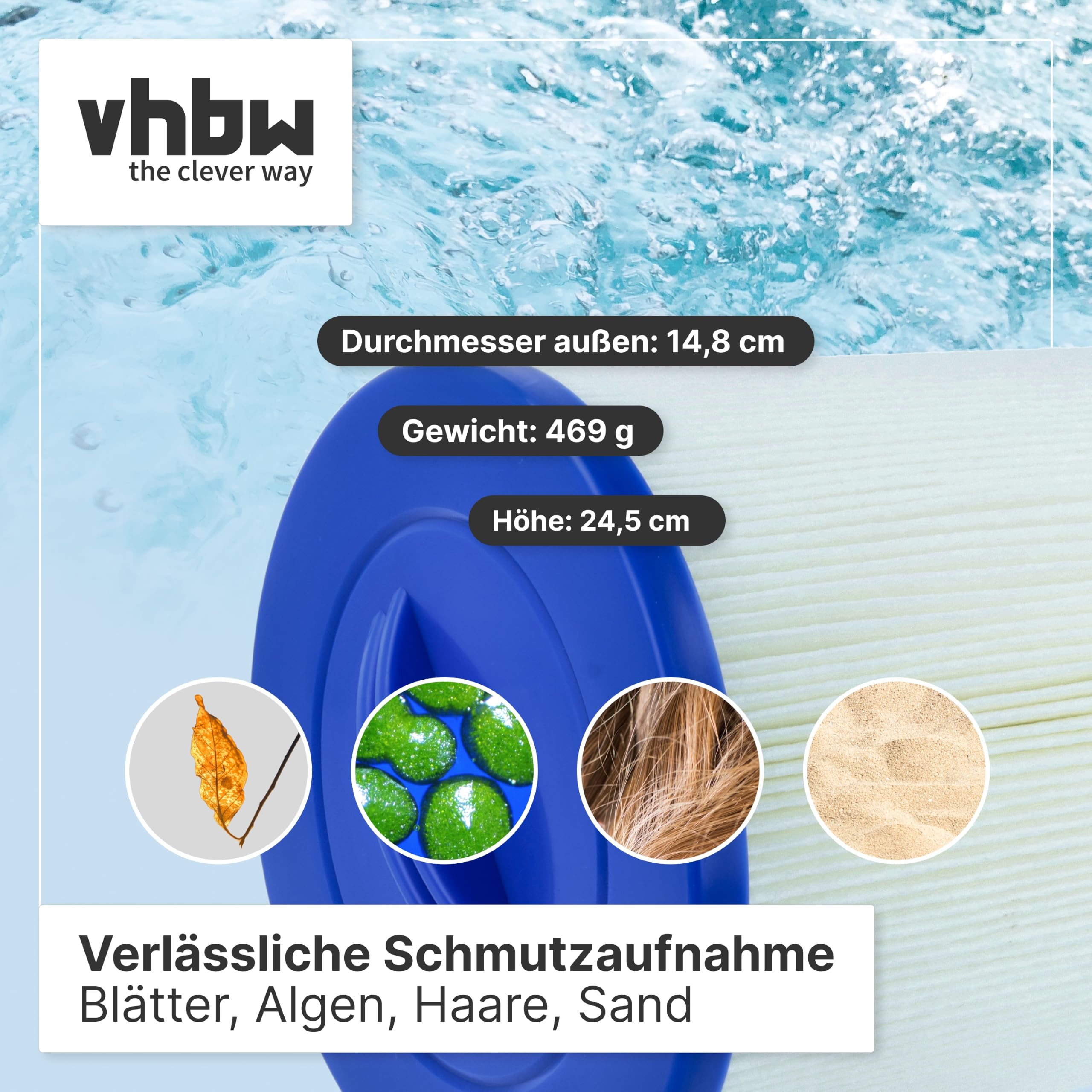 vhbw 2X Cartouche filtrante Remplacement pour Magnum WY45 pour Spa | bain à remous - Filtre de rechange blanc / bleu
