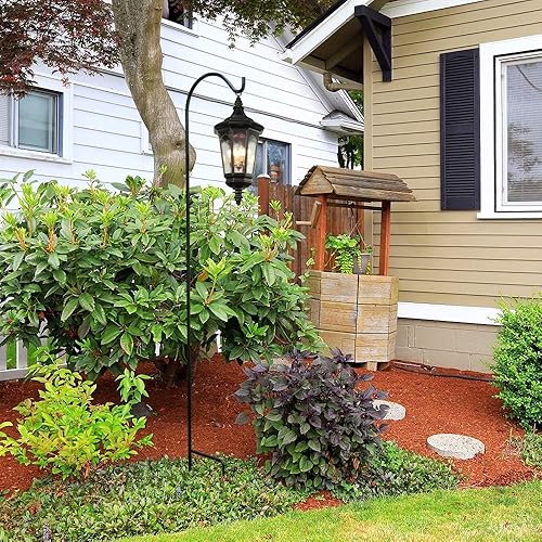 Miniatura 6 de BEAU JARDIN Gancho de pastor de 65 pulgadas de alto 12 pulgadas de grosor, Metal de alta calidad, resistente para exteriores, Ganchos de pastor para