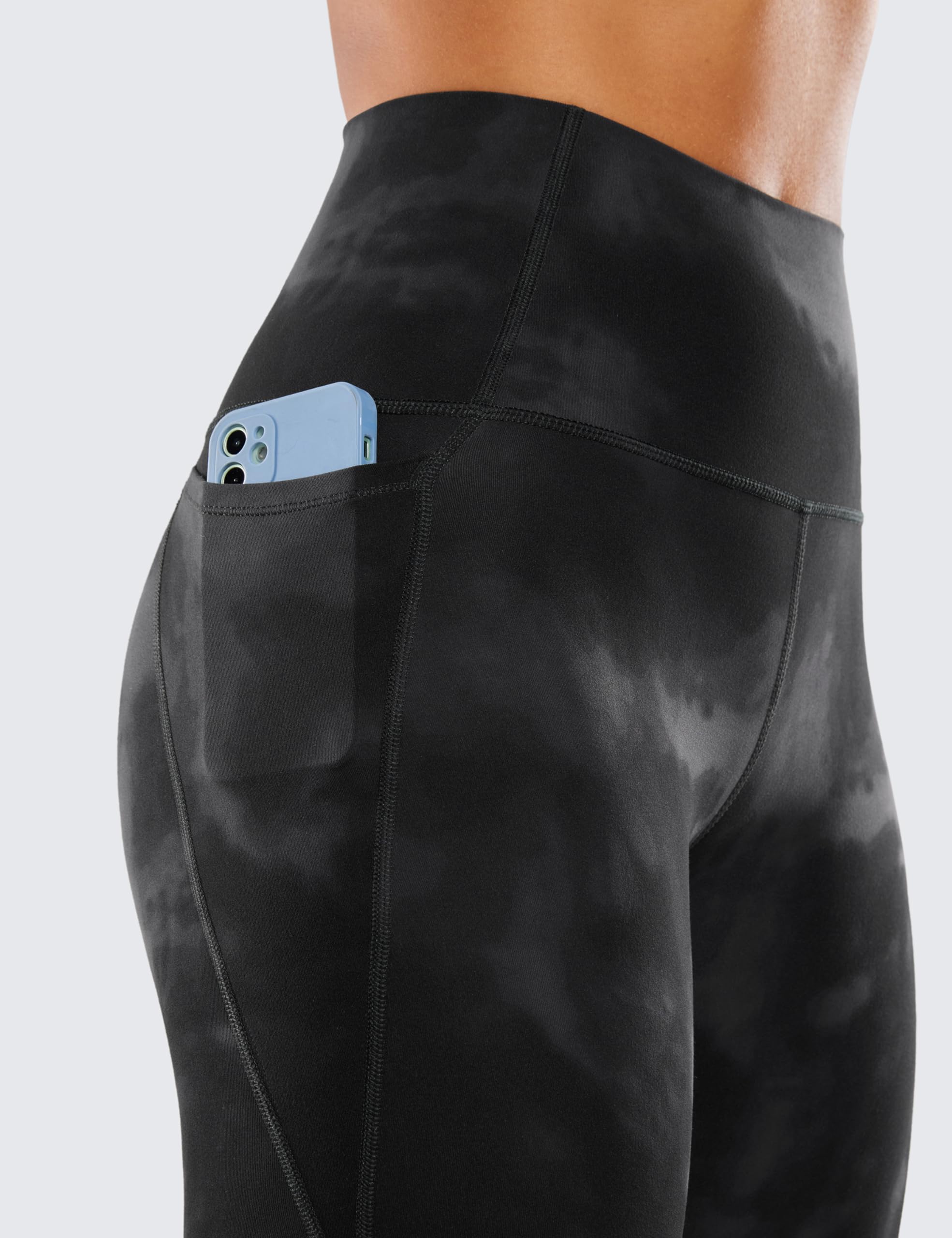 CRZ YOGA Butterluxe Leggings con Tasche 71cm Nero-Tiedye 40 | Estremamente Morbido, Compressione Leggera, Allenamento, A Vita Alta, per Donna