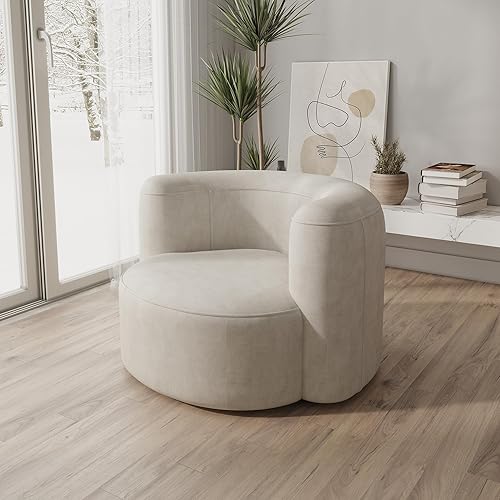 Miniatura 7 de Acanva - Sofá de terciopelo con respaldo curvo y diseño moderno de lujo, sofá minimalista cómodo para sala de estar, apartamento, espacio de Silla