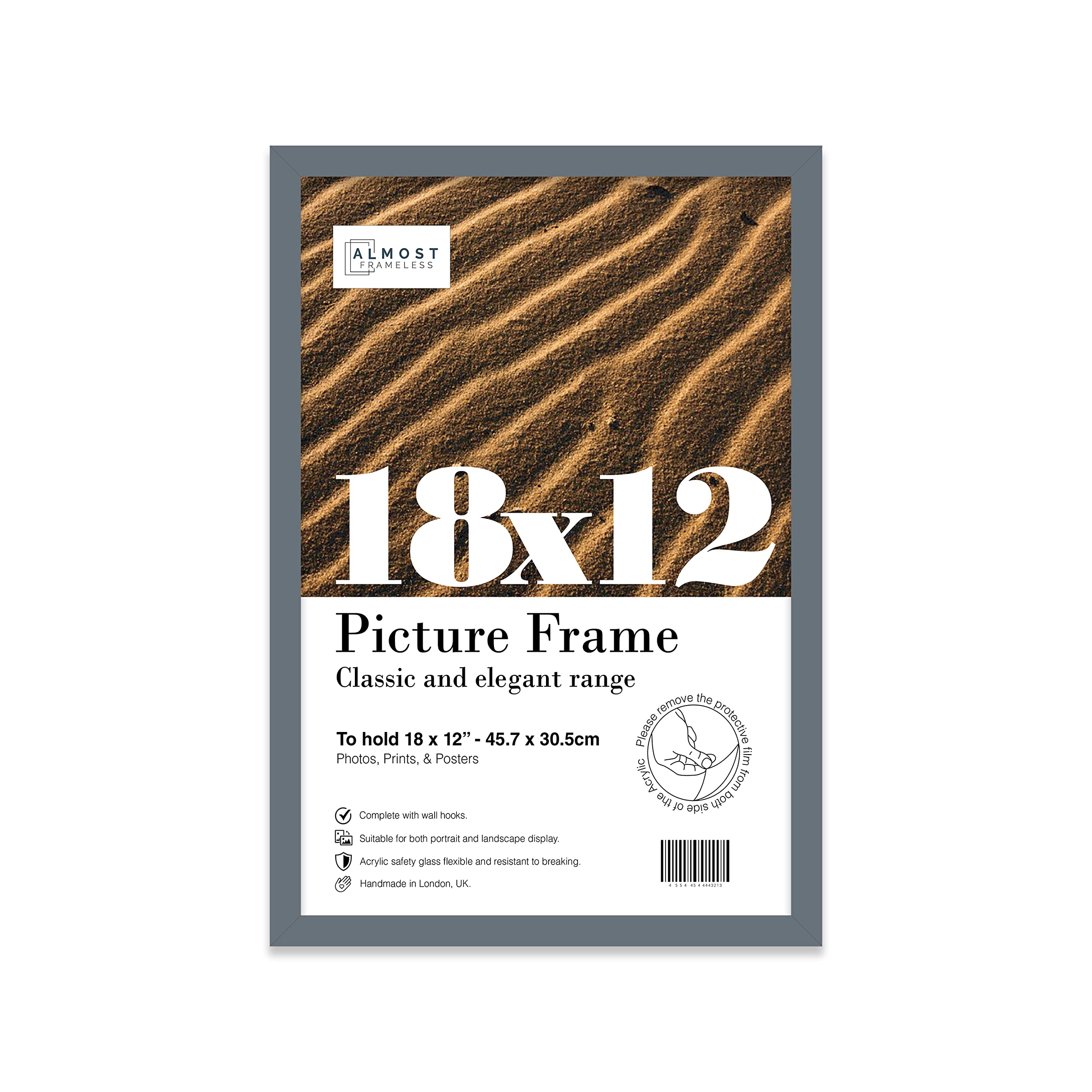 18X12 Grey Picture Frame (45.7 X 30.5Cm) PosterPhotoArtworkGallery Wall Or Print from B&Q