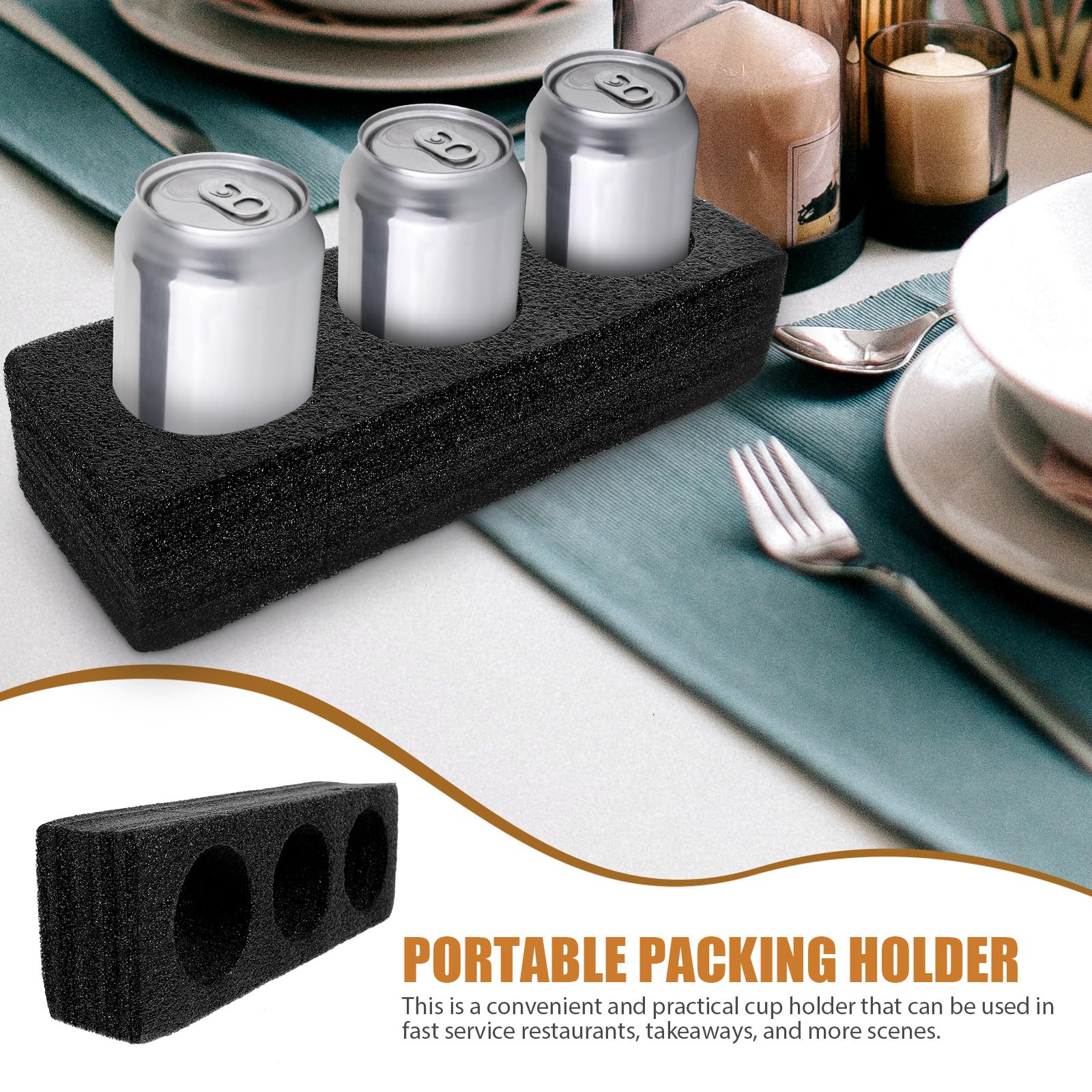 iplusmile Schaumstoff-Getränkehalter 3-Loch-Getränkehalter Glas Flaschenhalter Getränketräger Tablett Für Party-Takeout- -Camping-Takeout-Getränketräger