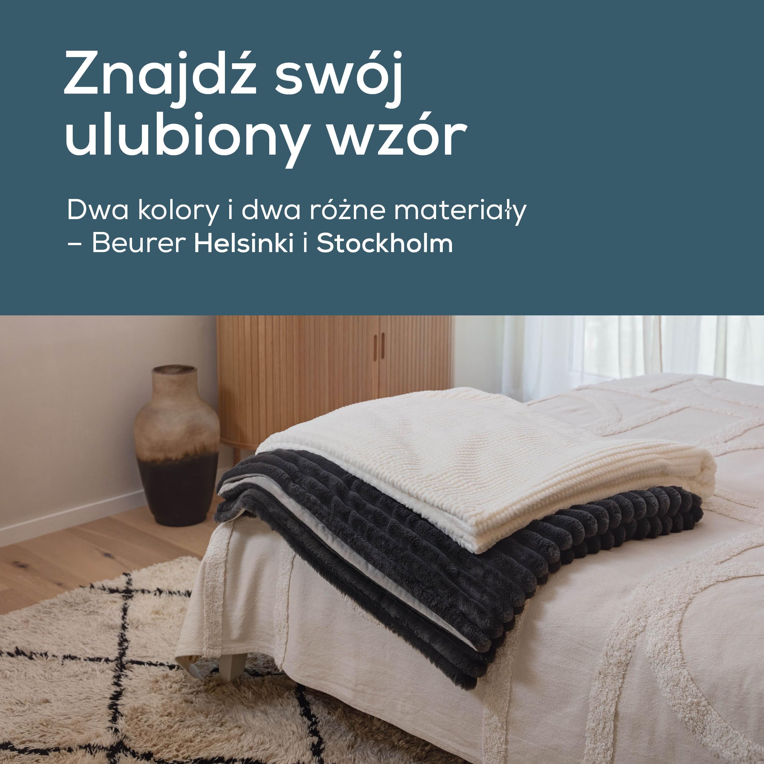 Beurer Helsinki koc elektryczny, przytulny koc grzewczy z luksusowego materiału wierzchniego z 6 poziomami temperatury, z automatycznym wyłączaniem i systemem bezpieczeństwa, można prać w pralce