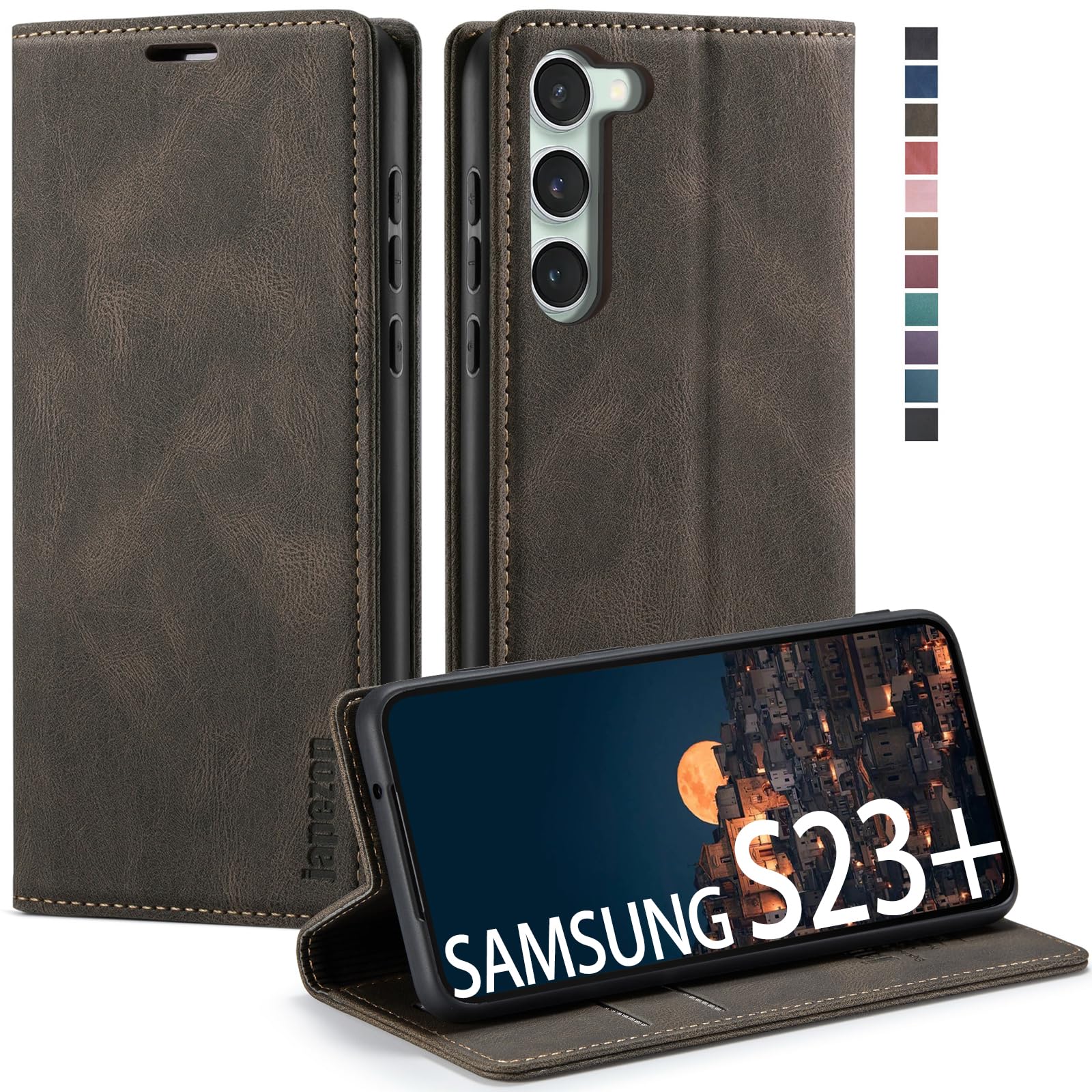 Samsung Galaxy S23+ Plus 5G Wallet Case with [RFID Blocking] Card Holder Kickstand Magnetic,Leather Flip Case Wallet for Samsung Galaxy S23+ Plus 5G
