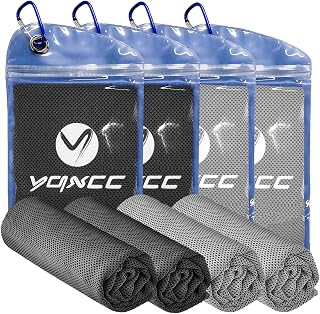 YQXCC 4 Pack Cooling Towels (47"x12"), Ice Cool Towels for Neck & Face