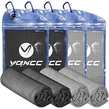 YQXCC 4 Pack Cooling Towels (47"x12"), Ice Cool Neck Towel, Soft Breathable Microfiber for Yoga, Golf, Gym, Running, Camping &amp; Hot Weather