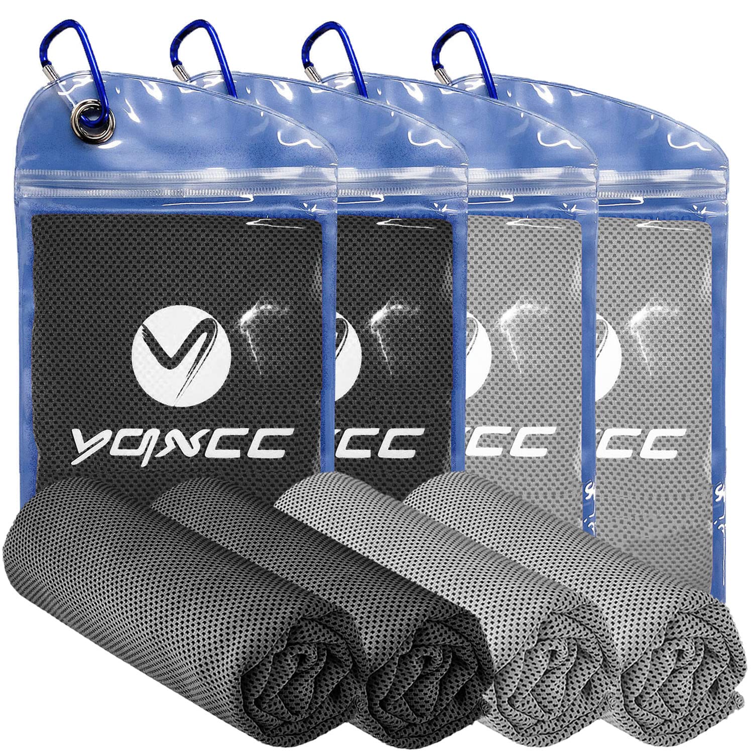 YQXCC 4 Pack Cooling Towel (47"x12") Ice Towel for Neck, Microfiber