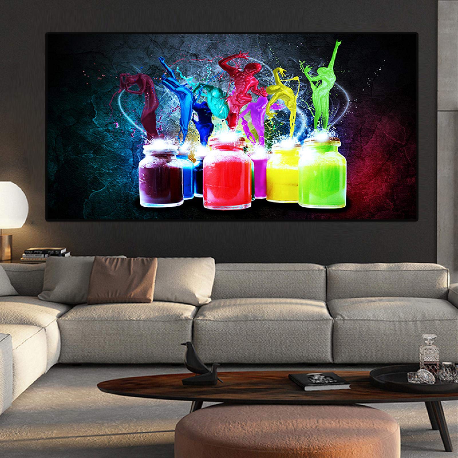 Affiche aquarelle bouteille art mural scandinave abstrait pour salon