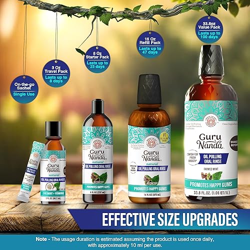 Vista 24 de GuruNanda CocoMint - Enjuague bucal para una higiene bucal completa, 7 aceites esenciales y vitaminas para dientes felices, encías y aliento fresco