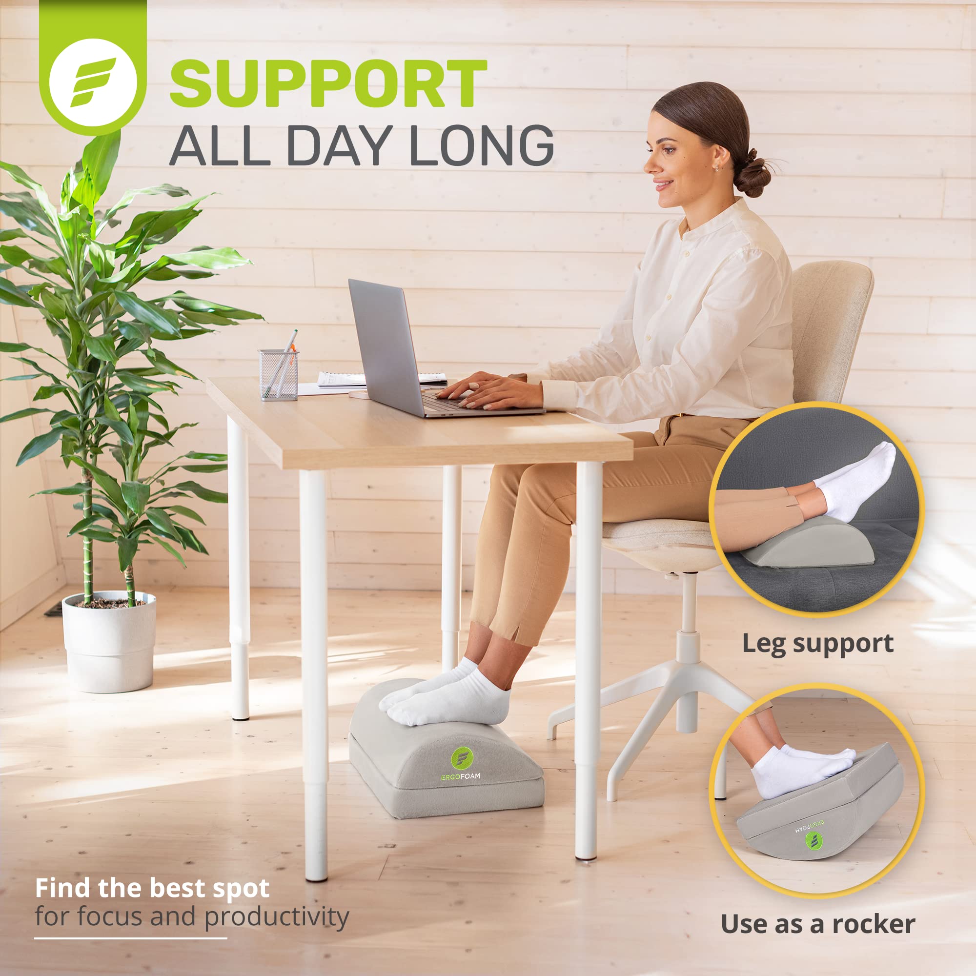 ErgoFoam Foot Rest For Under Desk At Work Chiropractor