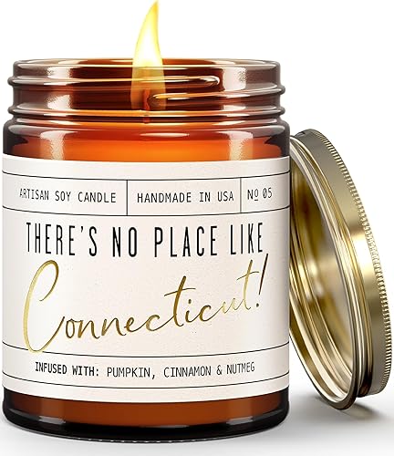 Vista 137 de Regalos de Nueva York, decoración de Nueva York para el hogar – 'There No Place Like New York Candle, con manzana jugosa, canela y calabaza I New