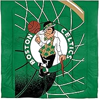 Vista 3 de Juego de edredón con licencia oficial de la NBA de Boston Celtics de Northwest – Ropa de cama con logotipo del equipo de la NBA – Juego de cama
