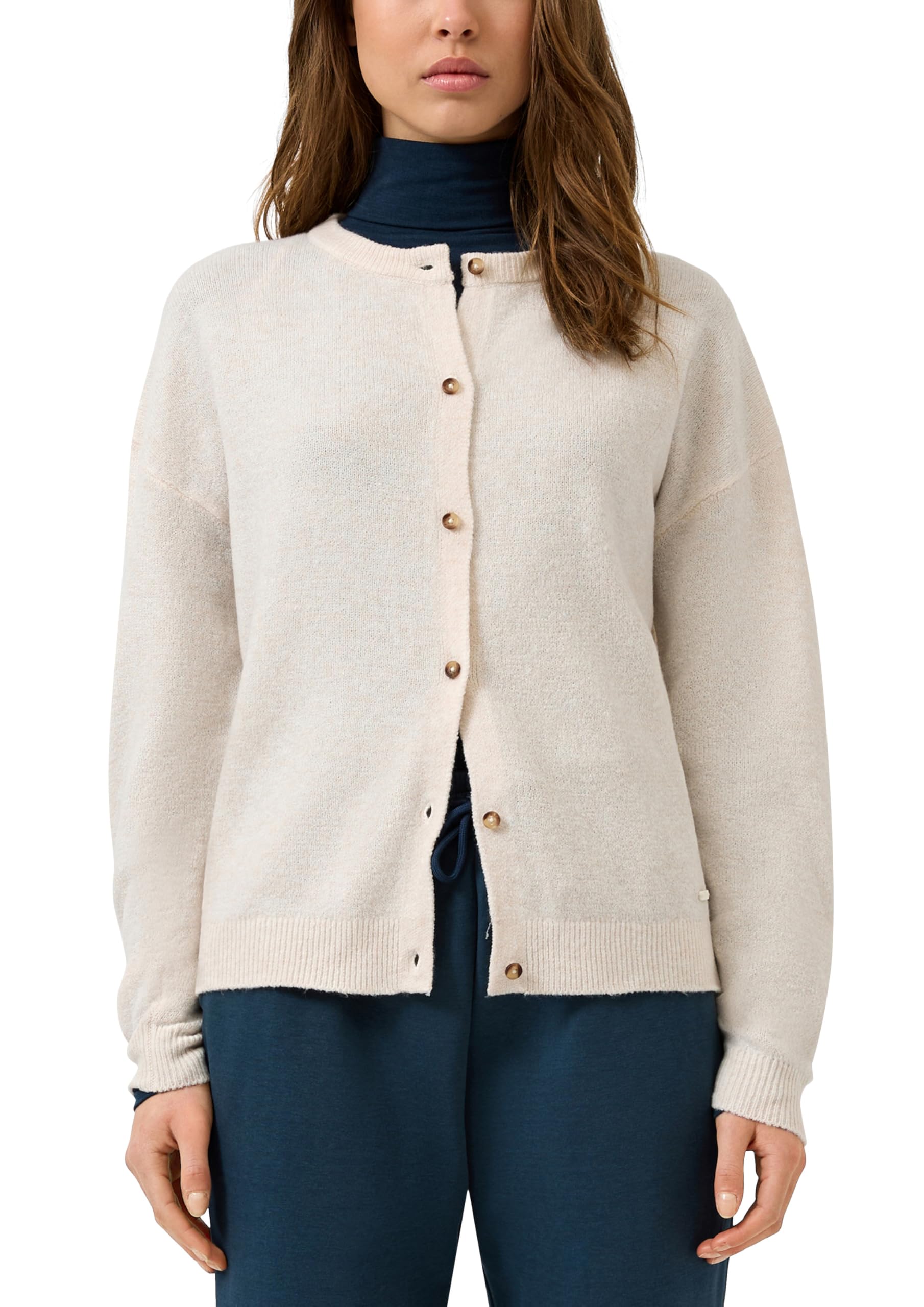 QS Damen 2175296 Strickjacke in Melange Optik