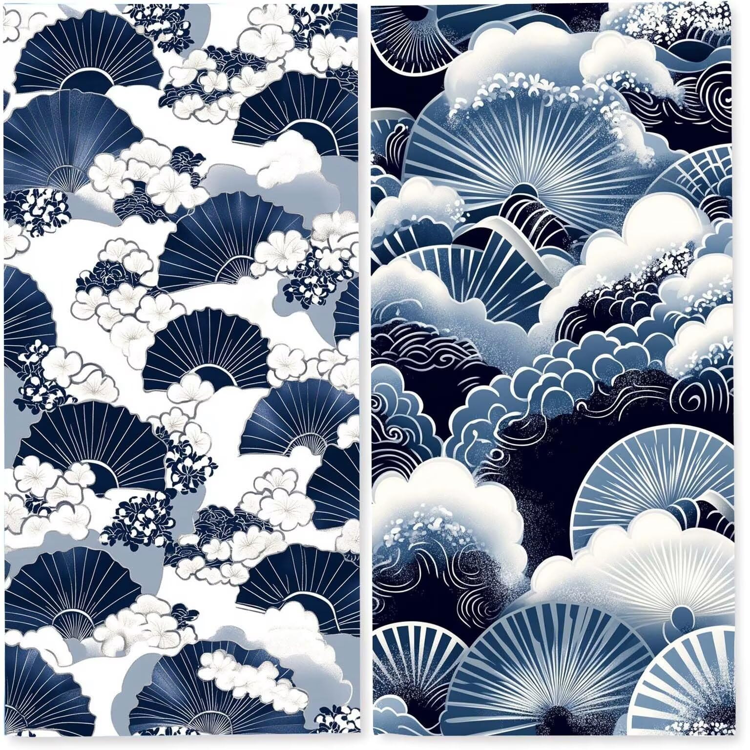 Strandtuch XXL 2 Set Microfaser Handtucher Mikrofaser Badetuch Beach Towels 90x200 cm Schnelltrocknend Strandtücher Leicht Badehandtuch Stranddecke Sandfrei Microfasertuch (Lüfter Dunkelblau) z-5317