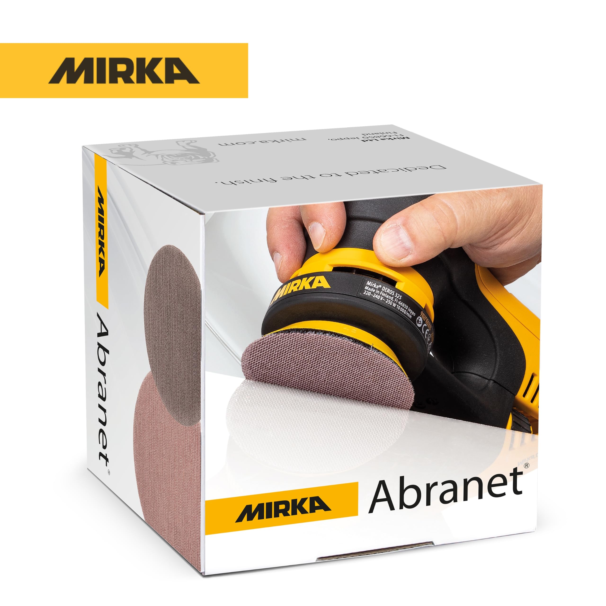Mirka 8 A-203 – 120 (grano 120) abrasivos discos de papel de lija del polvo de malla, caja de 50 discos