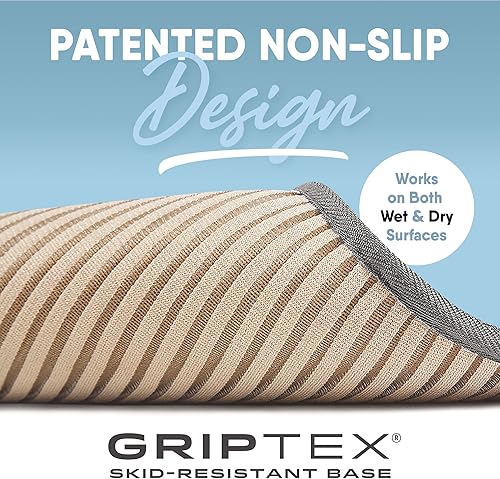 Miniatura 5 de MICRODRY Alfombrilla de baño de espuma viscoelástica extra gruesa, SoftLux con infusión de carbón con base antideslizante GripTex, 17 x 24 pulgadas,