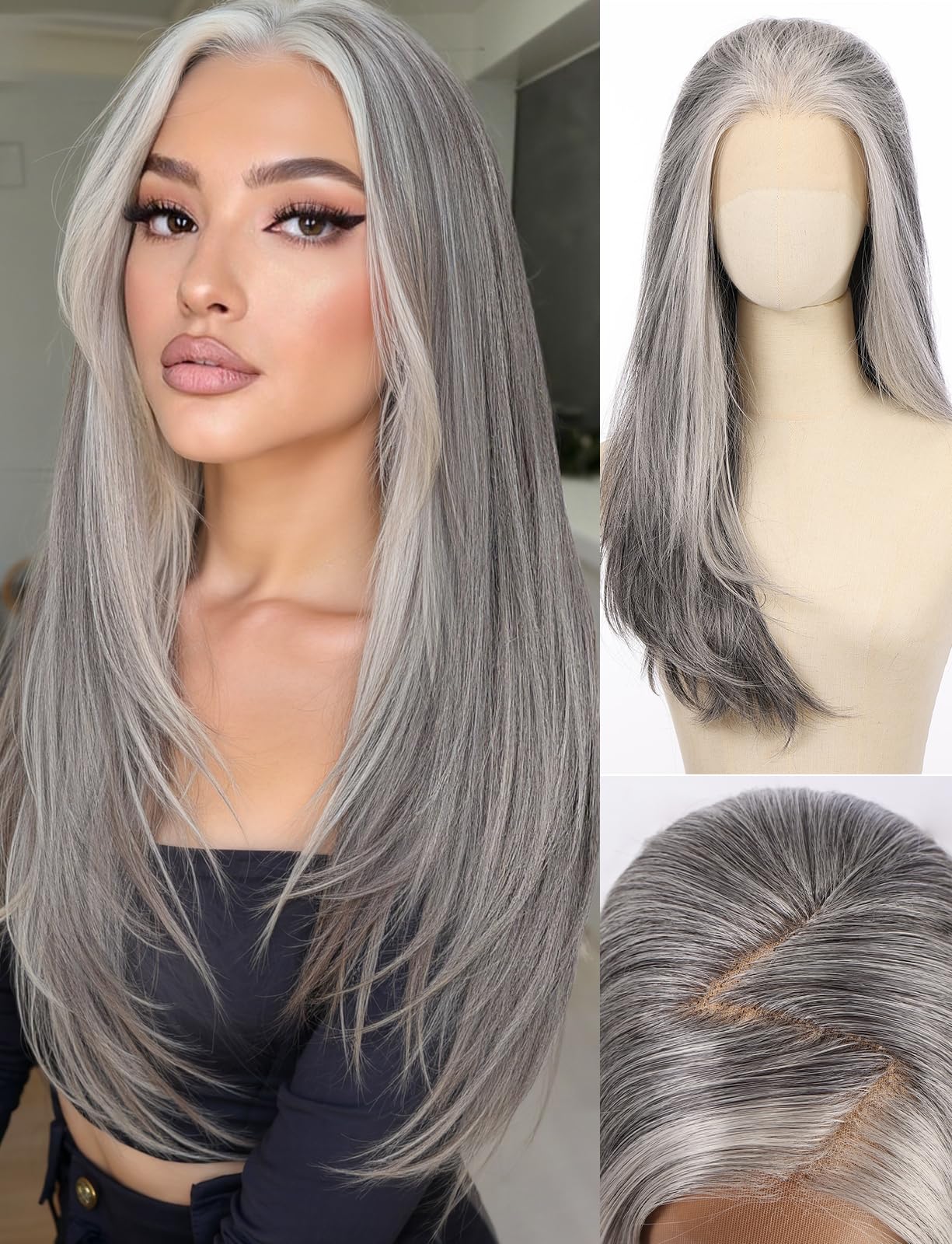 Photo 1 of Luwila 13x4 HD Lace Front Wig, 26" Synthetic Hair