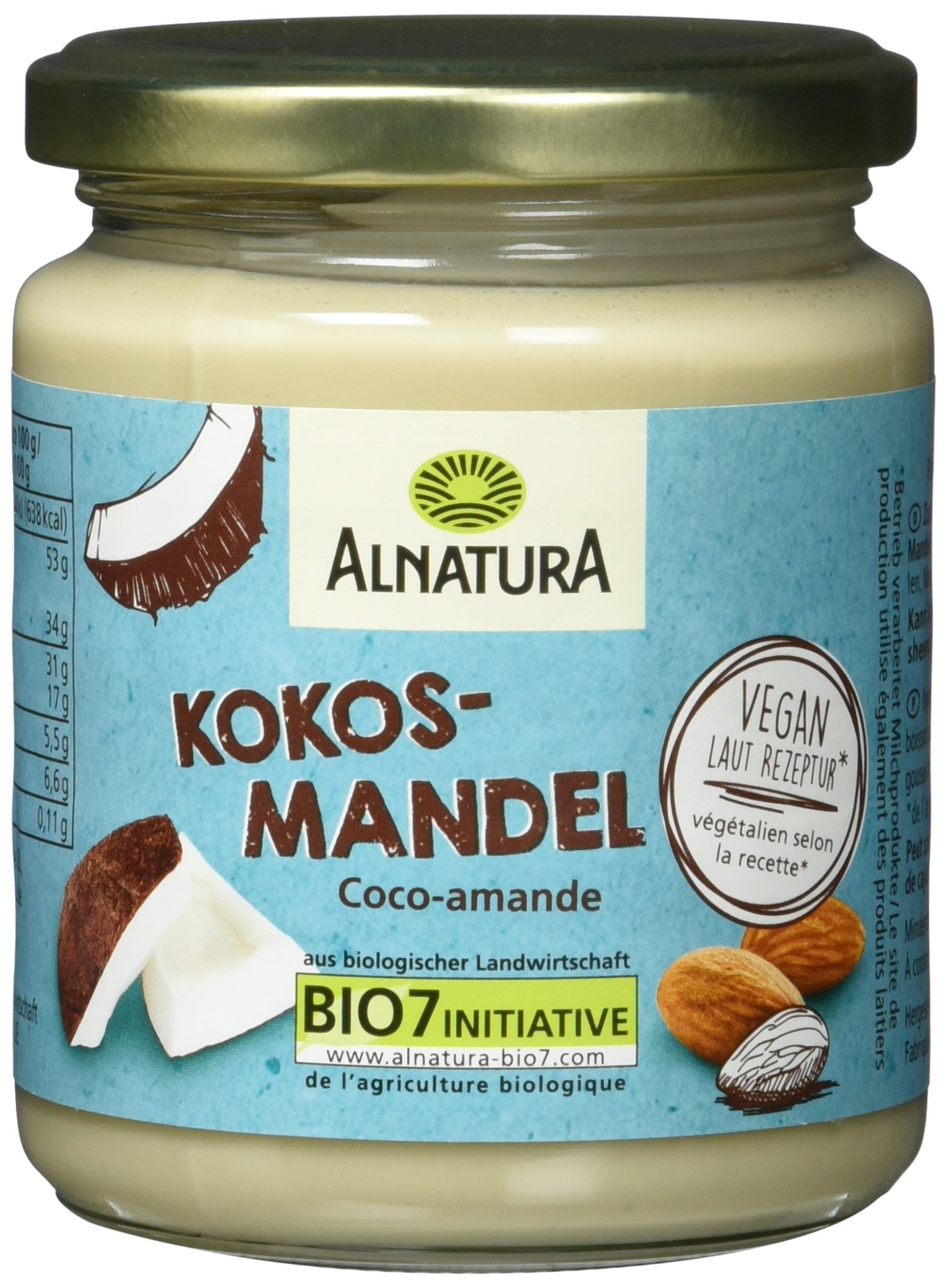 Alnatura Bio Kokos Mandel Creme, vegan, 3er Pack (3 x 250 g)