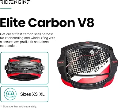 Ride Engine Elite Carbon V8 Kiteboarding/Windsurfing Harness