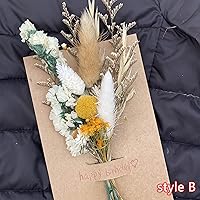 Vista 6 de Ramo de flores secas de hierba de las pampas, arreglo floral bohemio, jarrón decoración del hogar, centro de escritorio (estilo G)