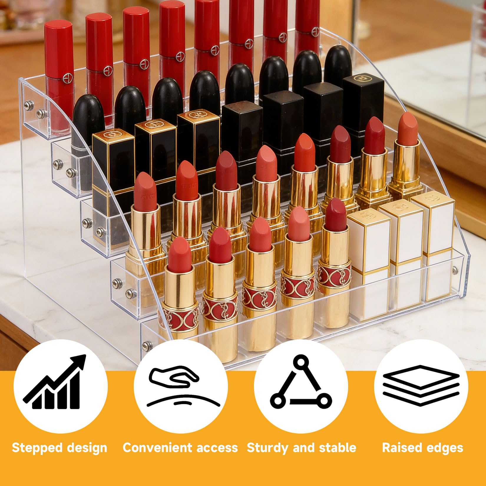 ShiFaKa 5 Tier Trading Card Display Stands, Space-Saving Acrylic Greeting Card Display Stand, cCard Stands for Displaying Greeting Cards, Counters, Shop, Offices, Restaurants — view 3