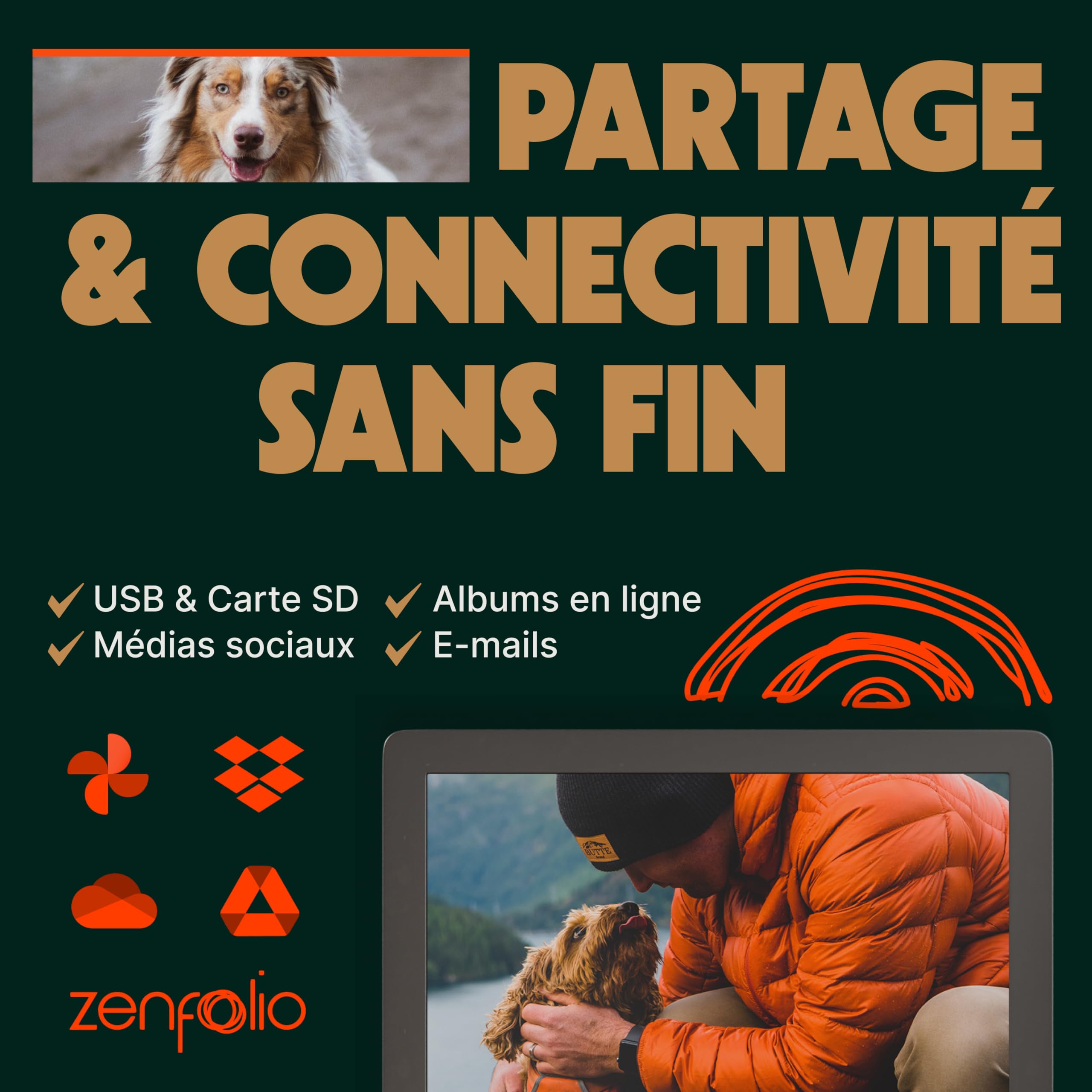 Pix Star Cadre Photo Numérique WiFi, USB - Écran IPS 15 Pouces - Cadeau > Famille - Album Photo Numérique