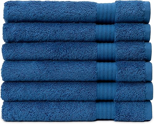 Miniatura 9 de TowelSelections Toallas suaves y absorbentes de algodón para baño, hotel, ducha, spa, gimnasio, 6 toallas de mano, color beige