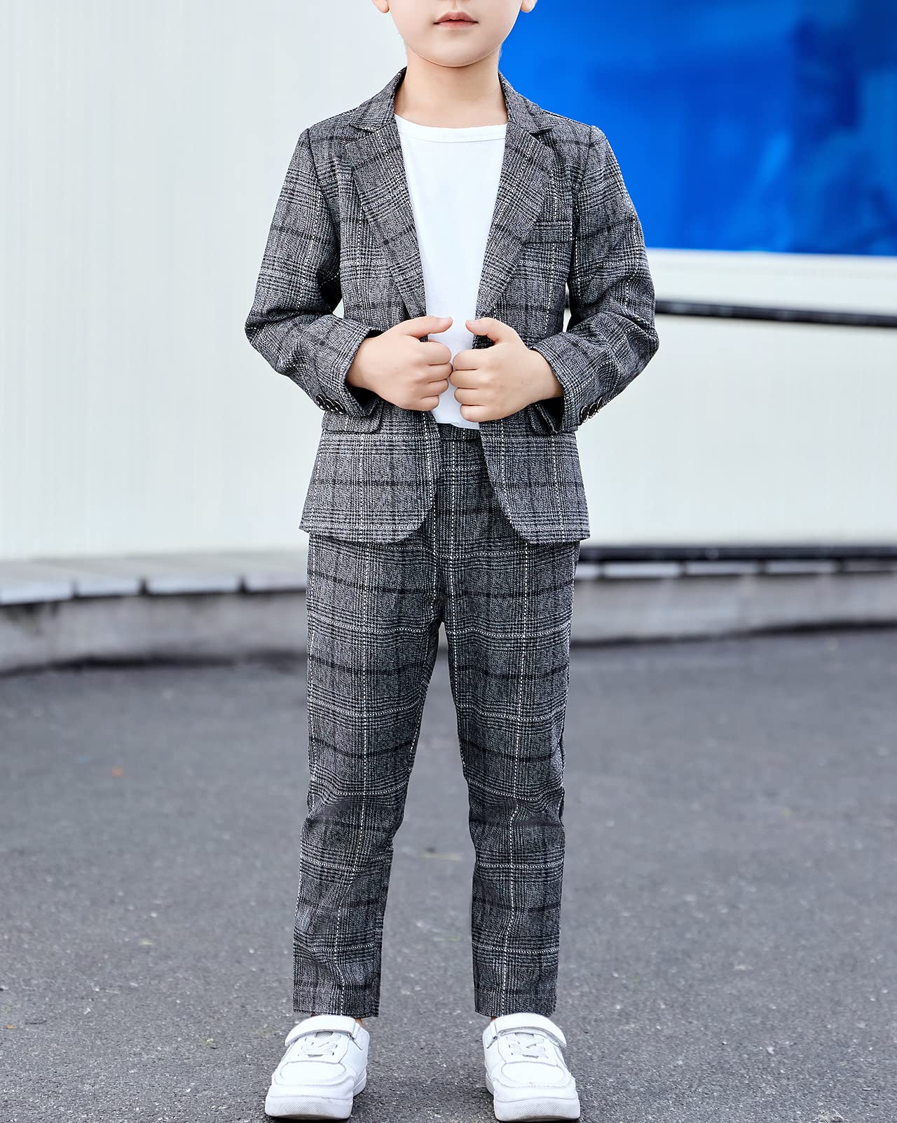 2/3/4 Piezas Conjunto de Traje para Niños Conjunto de Blazer y Pantalón a Cuadros, Casual o Vestido de Fiesta de Boda