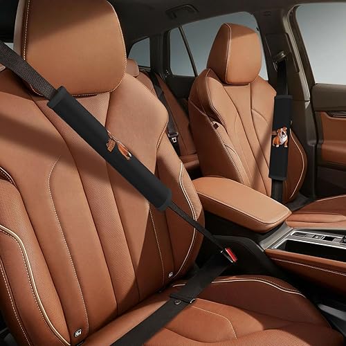 Miniatura 3 de MULIHU Funda para cinturón de seguridad de automóvil de bulldog inglés para adultos y niños, decoración interior de automóvil, 2 fundas protectoras