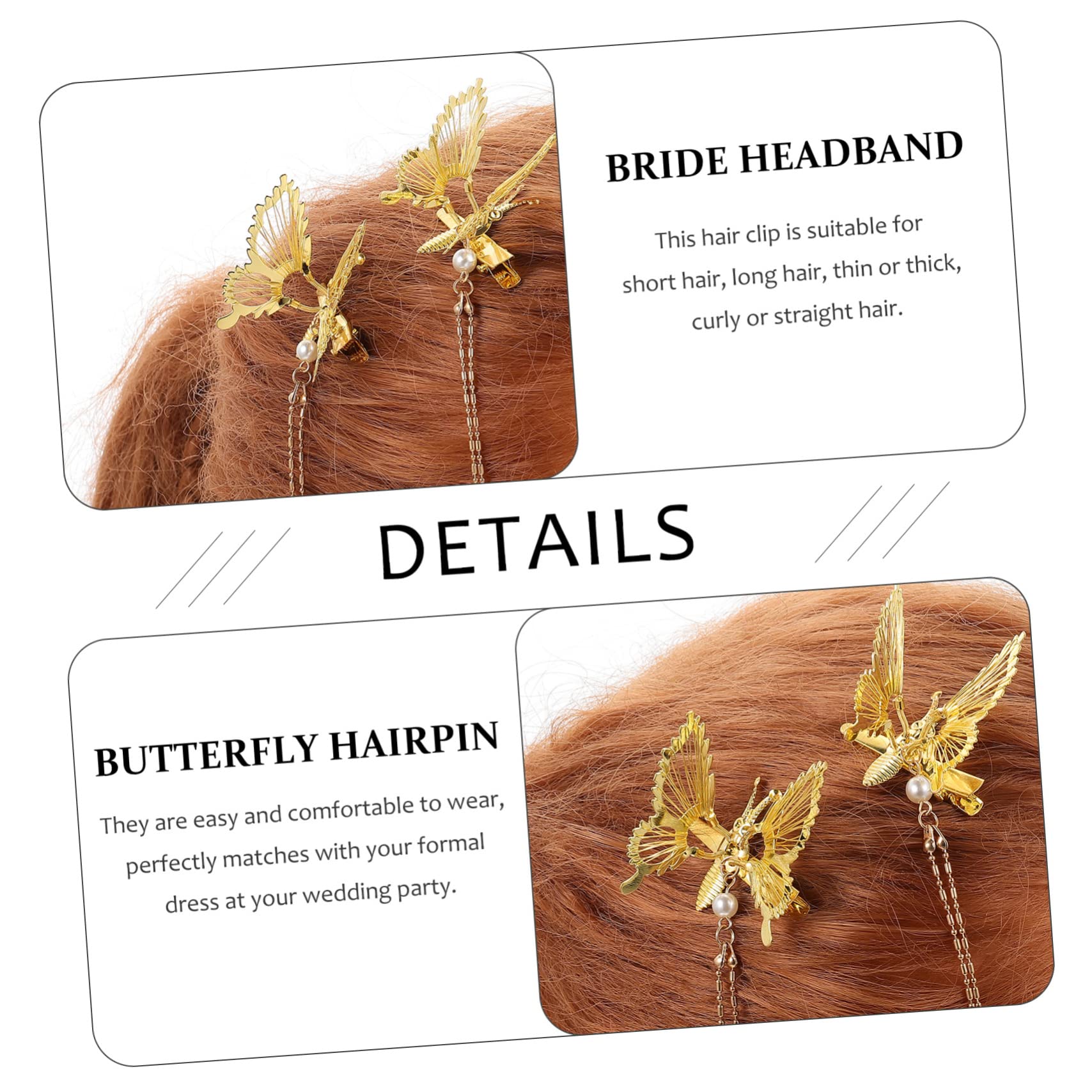 MAGICLULU 16 Piezas pinza pelo pasador pelo nupcial pinzas pelo metal Boda pinzas cabello pasadores pelo accesorios para el cabello con borlas chica