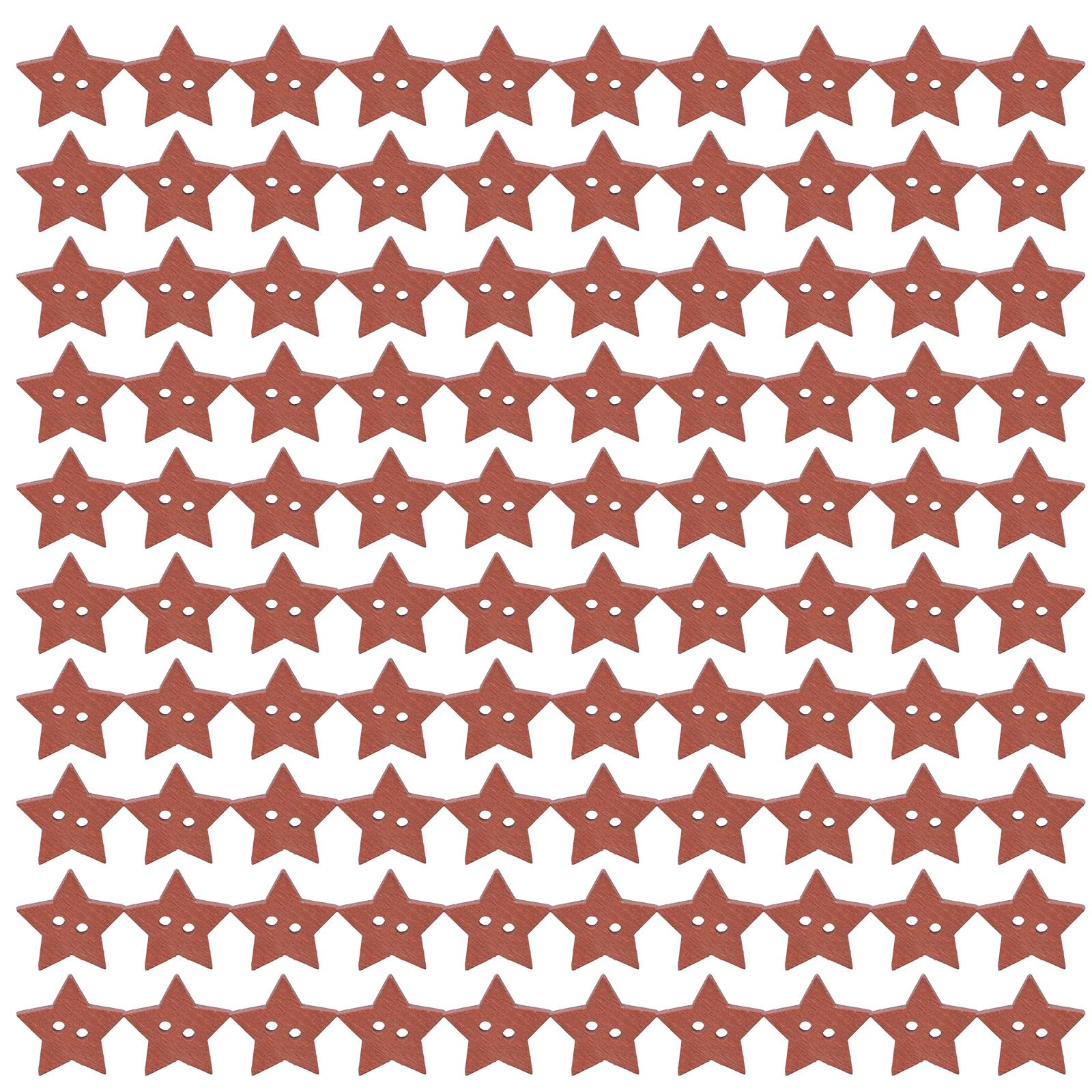 Jazuaiao 100Pcs Five Point Star Shape Wooden Buttons 2 Hole Button 20Mm Sewing Buttons For Art Craft Sewing Knitting Clothing Decoration Wood Star Supplies