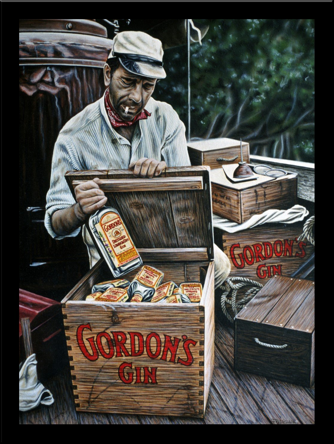 Gordon's DRY GIN wooden box ヴィンテージ 木箱 Gordon's Special Dry London Gin Spring Cap - Lot 58049 - Buy/Sell