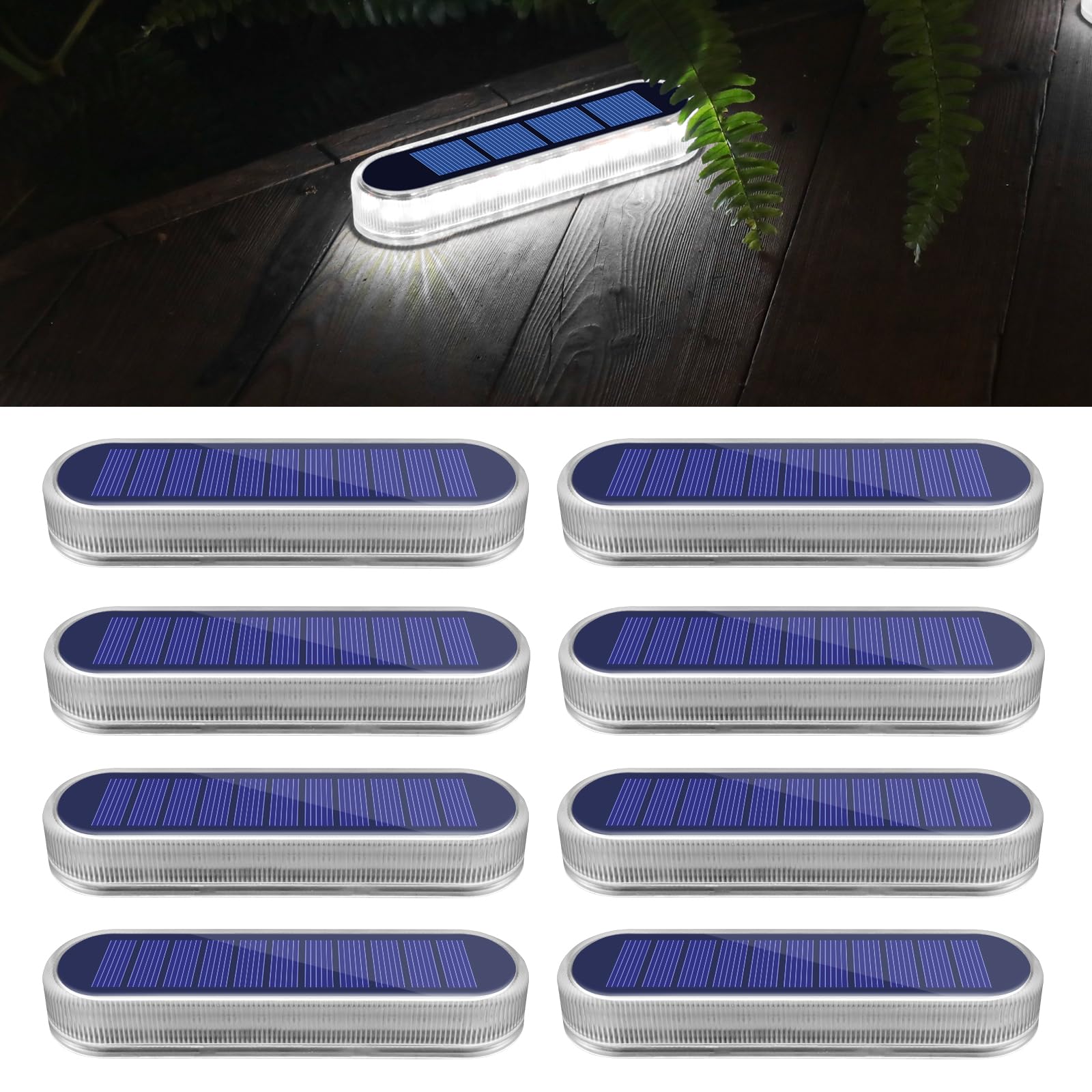 YiLaie Solarlampen für Außen Garten, Solarleuchten für Außen, Weißes Licht 5700K Solar Bodenleuchten Aussen mit Auto On/Off LED Solar Lampe Outdoor IP68 Wasserdicht Solarleuchten Garten, 8 Stück