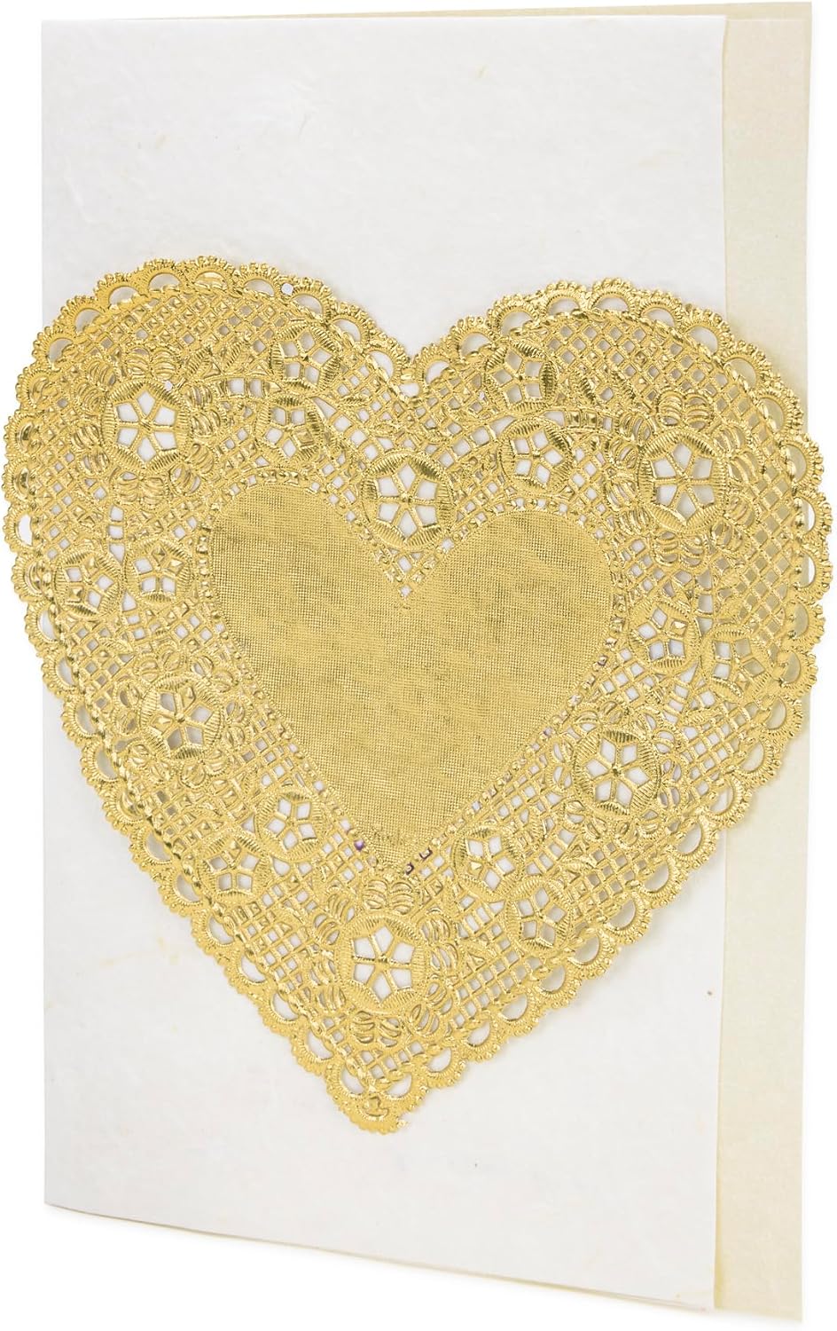 Hygloss Royal Lace Metallic Gold Heart-Shaped Paper Doilies - 6-Inch - Perfect for Valentines Day Crafts, Table Decor, and Parties - Pack of 108