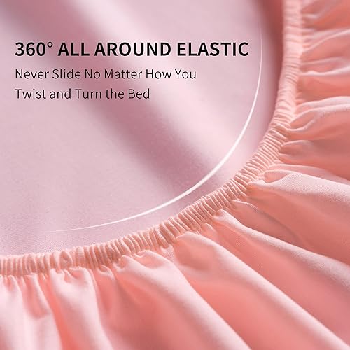 Miniatura 3 de Juego de sábanas de diseño estampado clásico - Juegos de sábanas con bolsillo profundo ultra suave y transpirable., Microfibra, Rosado Blush,