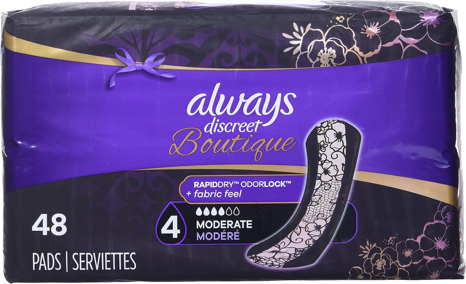 Always Discreet Boutique Incontinence Pads, Size 4