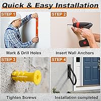 Vista 7 de Pasamanos para escalón al aire libre negros, barandilla de barra de agarre segura, barandilla de tubo en forma de U, pasamanos de metal, barandilla