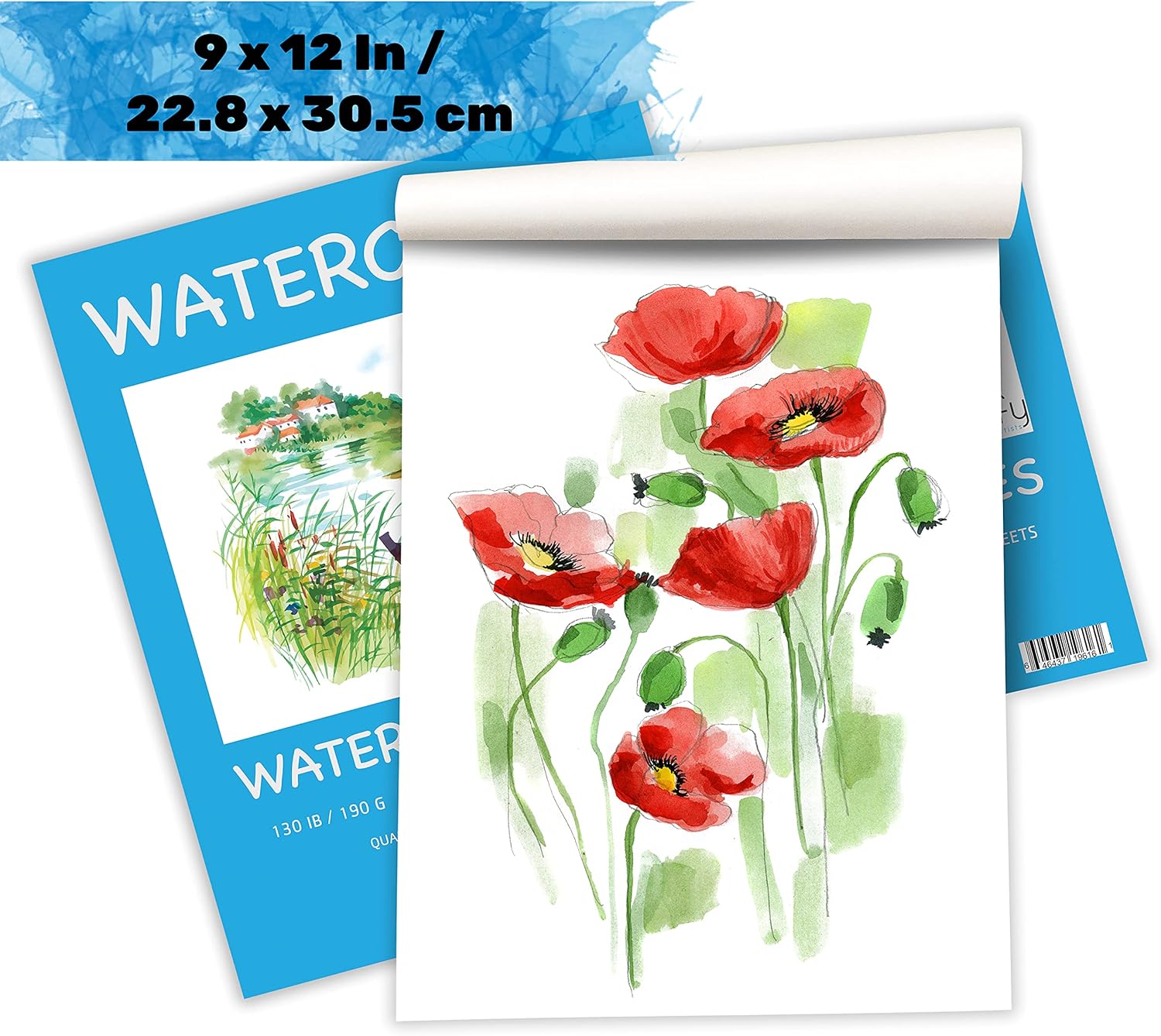 Bellofy Watercolor Paper Pad - 9x12 in - Watercolor Sketchbook Journal with Cold Press Watercolor Paper Finish - 130 IB 190 GSM - Watercolor Paper for Kids & Artists - Art Painting Paper for Wet Media : Arts, Crafts & Sewing