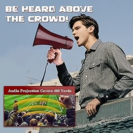 MyMealivos 20W Megaphone Bullhorn-5.48.6 Portable Megaphone Built in Siren & 240s Recording, Volume Control Cover Up to 300 feet+ for Indoor and Outdoor Activities(Coffee)