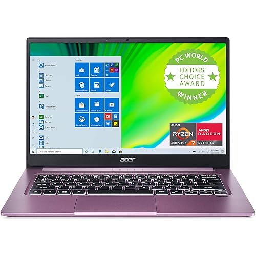 Acer Swift 3 Thin & Light Laptop, 14" Full HD IPS, AMD Ryzen 7 4700U Octa-Core Processor with Radeon Graphics, 16GB LPDDR4X, 512GB NVMe SSD, WiFi 6, Backlit KB, Fingerprint Reader, SF314-42-R3U5