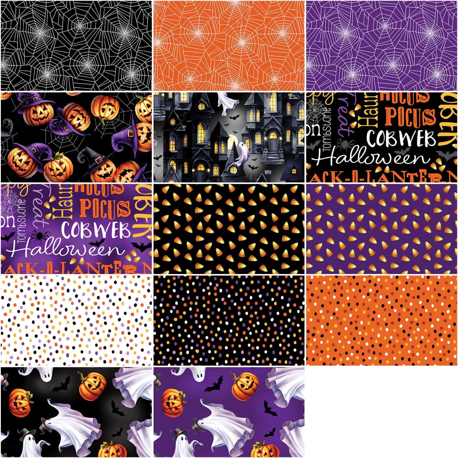Nicole DeCamp Ghostly Soiree 14 Fat Quarters Benartex
