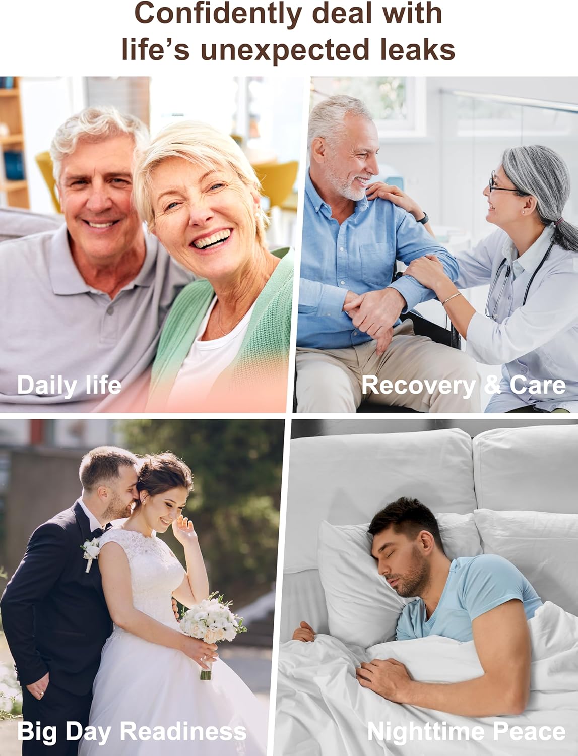 Mens 120ml Absorbent Incontinence Underwear Washable, Reusable Leak Proof Briefs for Adults, 3 Pack Protective & Anti-Odor Boxers, Grey, XXL - Image 4