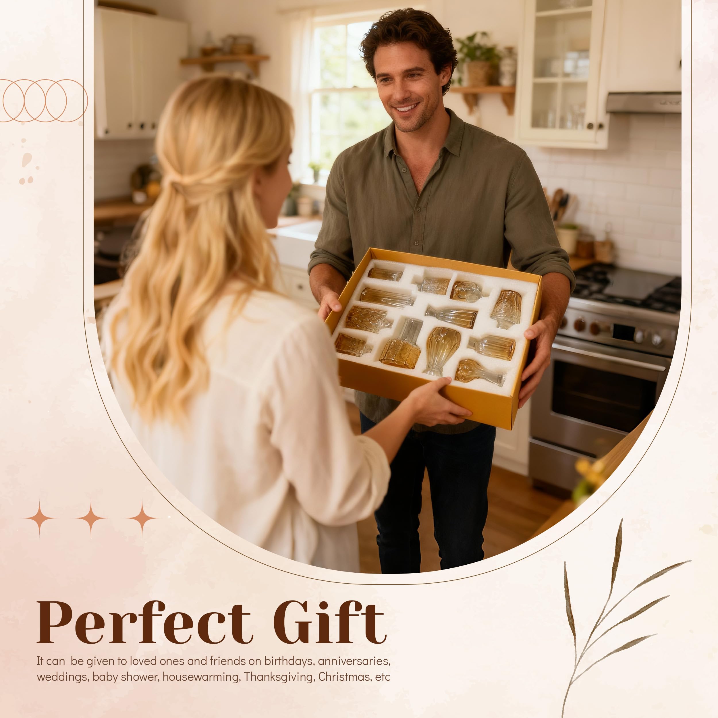 BTSD-home Set di 12 vasi per fiori, piccoli vasi per decorazione da tavolo, decorazione di nozze, decorazione per soggiorno, centrotavola rustica e decorazione per la casa
