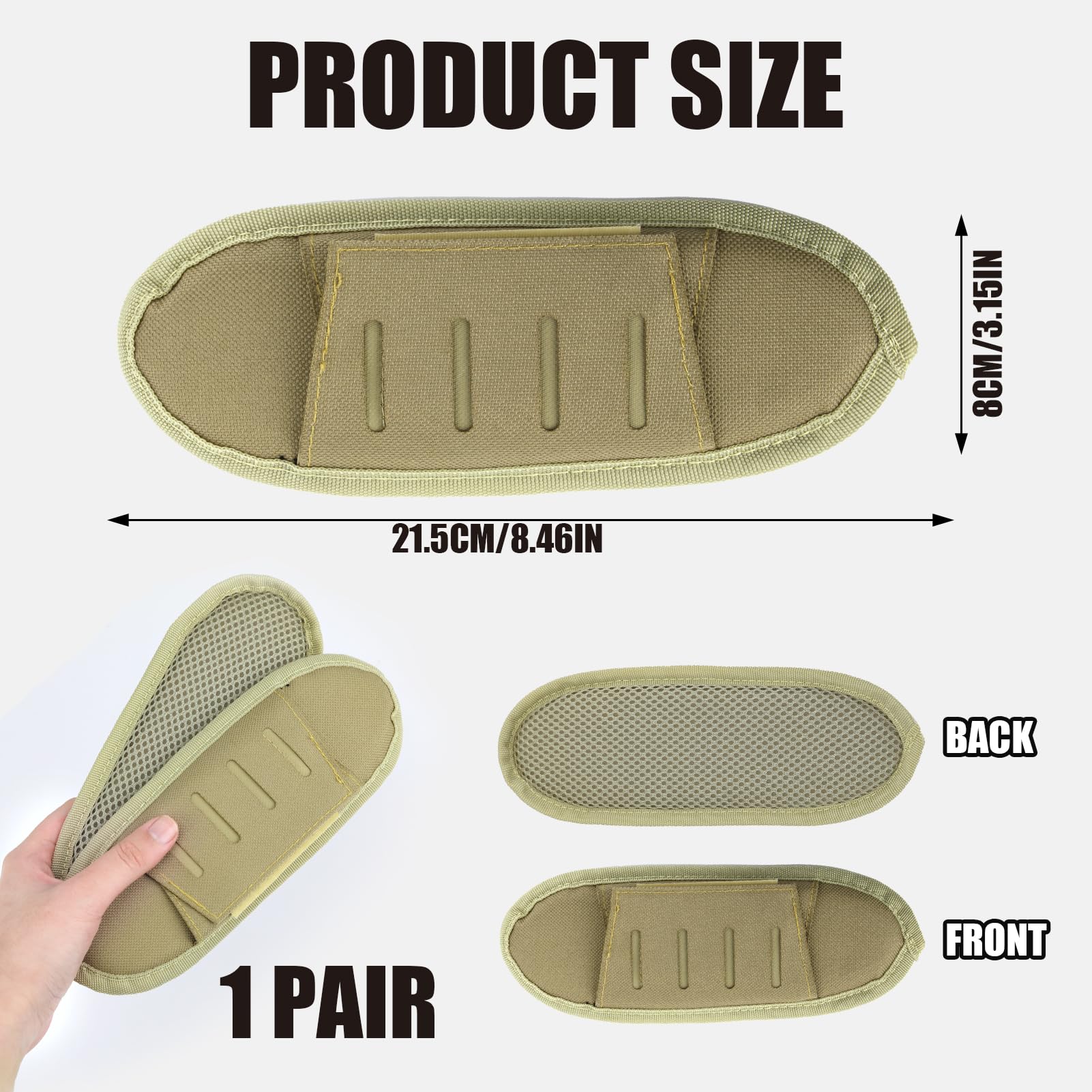 Cuscinetti per Spalla in Nylon Traspirante, Protezione Rimovibili Universali per Gilet Tattico