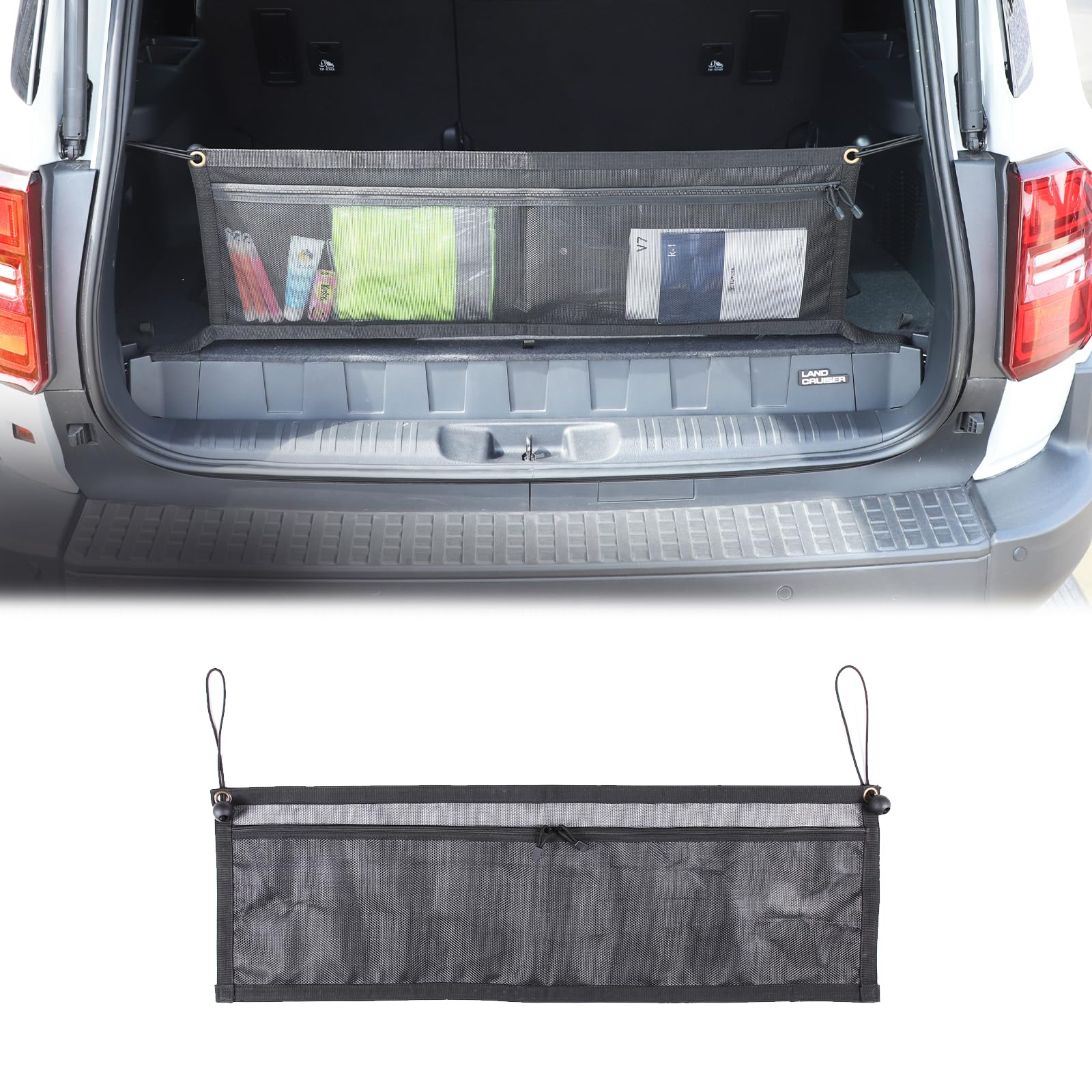 LAND CRUISER PRADO ラゲッジネット Amazon.com: Trunk Mesh Cargo Net Bag Compatible with Toyota Land