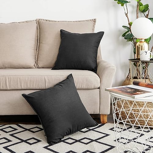 Jeanerlor Juego de 2 fundas de almohada decorativas de lino y algodón de 26 x 26 pulgadas, color verde, para sofá, duradera, elegante, cómoda, para Jeanerlor Juego de 2 fundas de almohada decorativas de lino y algodón de 26 x 26 pulgadas, color verde, para sofá, duradera, elegante, cómoda, para