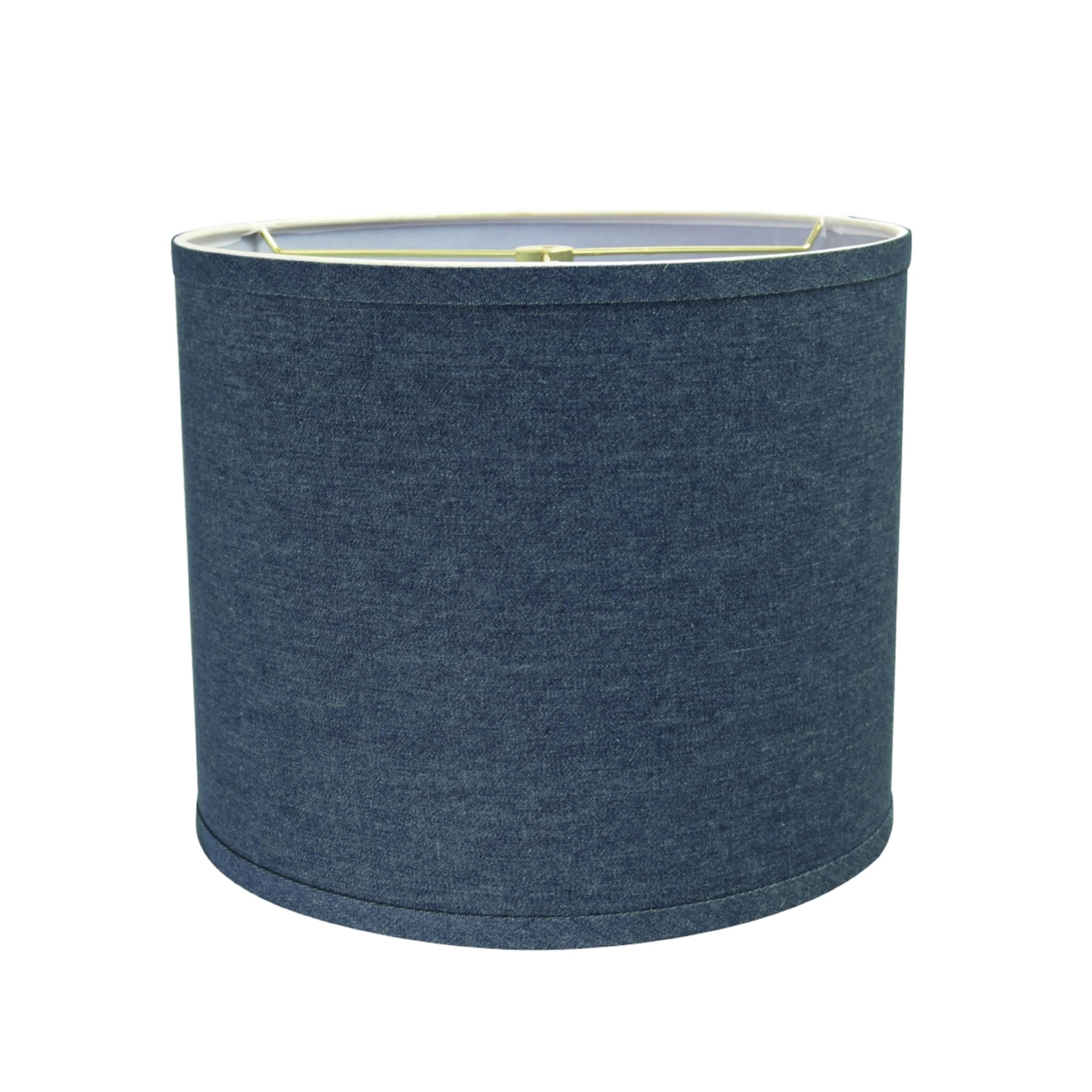 Aspen Creative 31087A Transitional Hardback Drum (Cylinder) Shaped Spider Construction Lamp Shade in Washing Blue, 12" Wide (12" x 12" x 10")