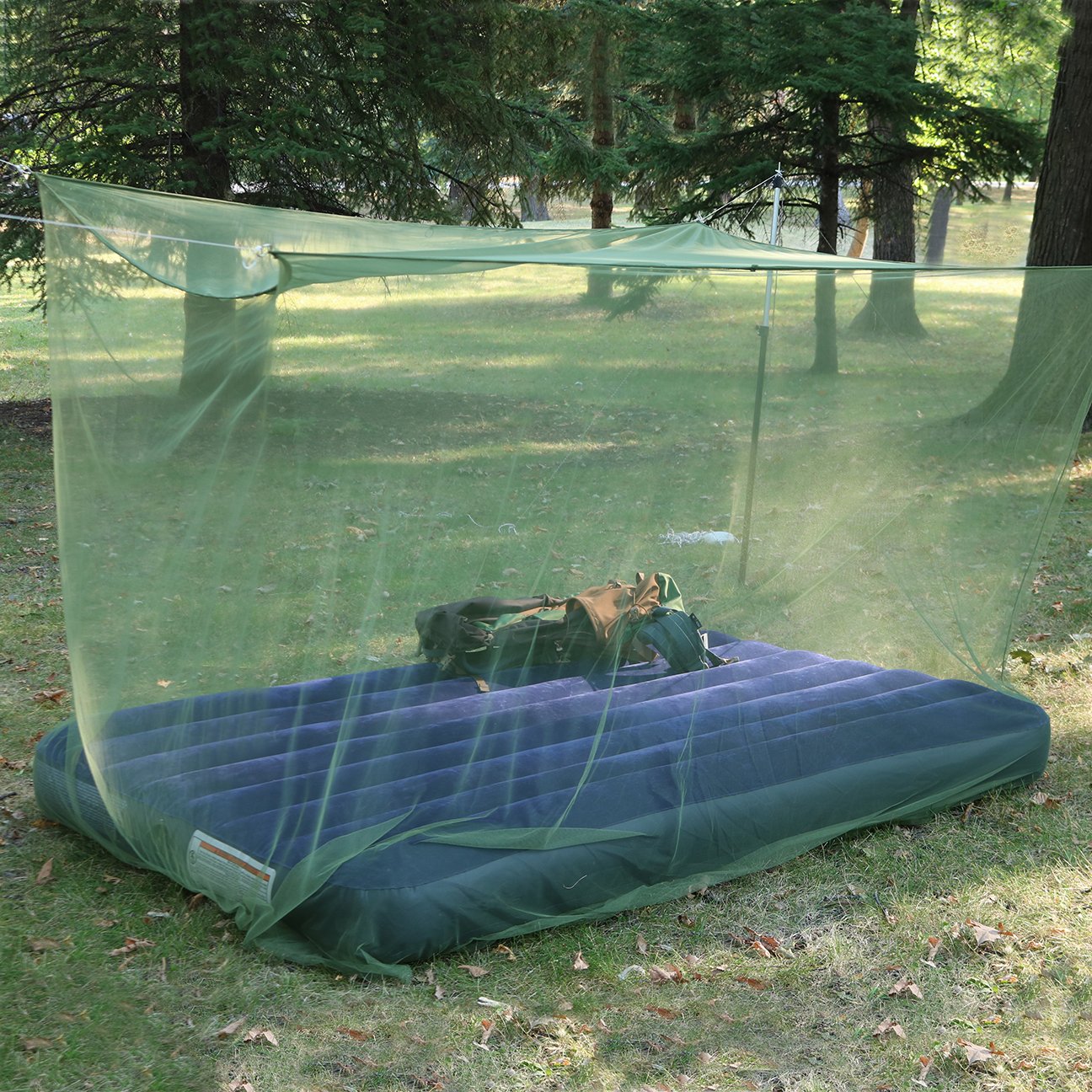 Coghlan's Double Rectangular Mosquito Net – Insect Protection for Camping, Hiking & Travel Fits Two Sleeping Bags or Cots Includes Setup Kit & Carry Bag Green, 63" x 78" x 78" (Pack of 6)